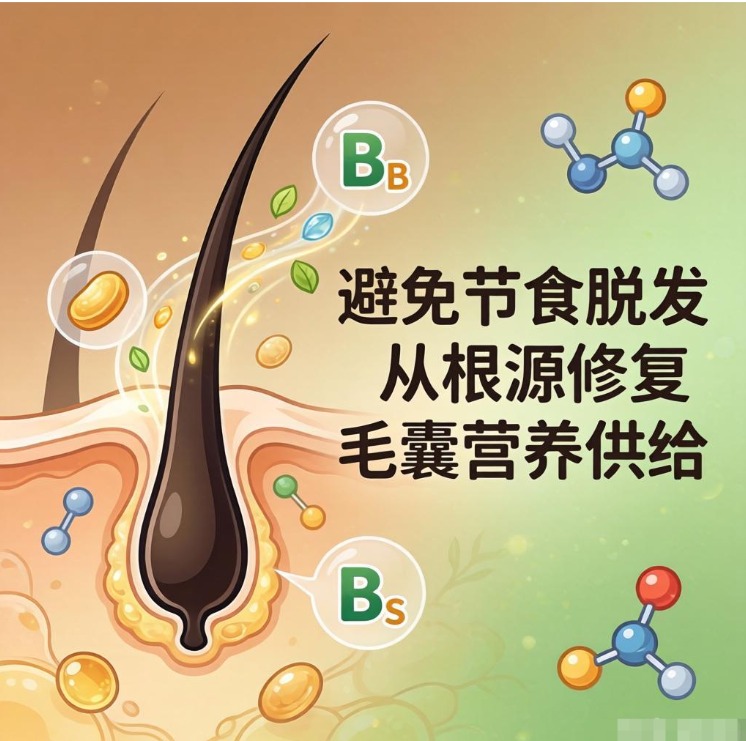 避免节食脱发的营养方案建议：从根源修复毛囊营养供给