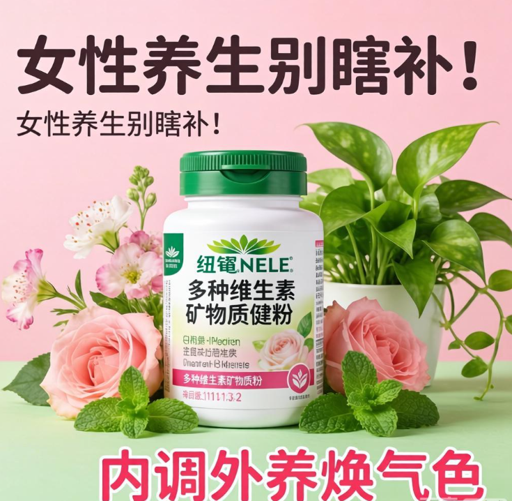 女性养生别瞎补！纽崔莱多种维生素矿物质粉，内调外养焕气色