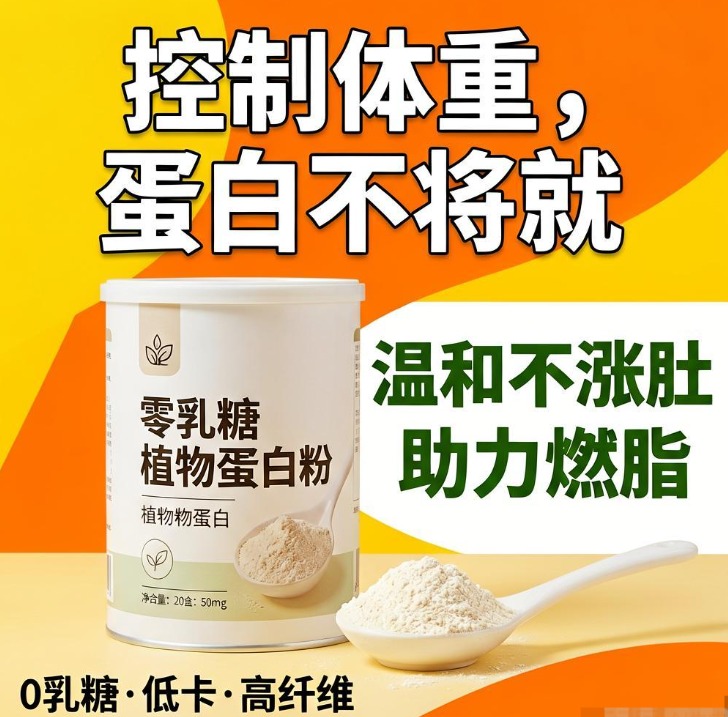 控制体重又怕蛋白不够怎么补 选零乳糖植物蛋白粉温和不涨肚助燃脂