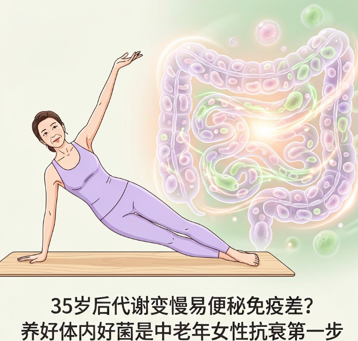 5岁后代谢变慢易便秘免疫差？养好体内好菌是中老年女性抗衰第一步