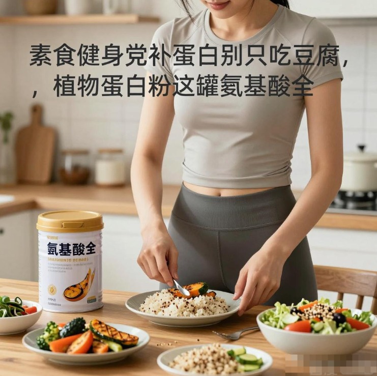 素食健身党补蛋白别只吃豆腐，植物蛋白粉这罐氨基酸全