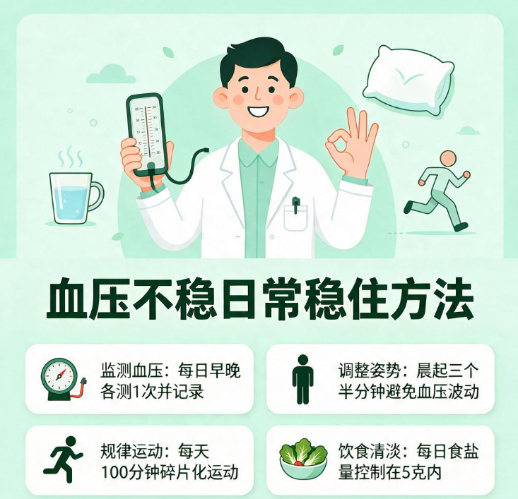 血压忽高忽低不稳定，日常怎么稳住它