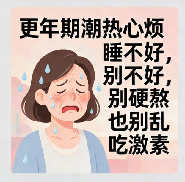 更年期潮热心烦睡不好，别硬熬也别乱吃激素