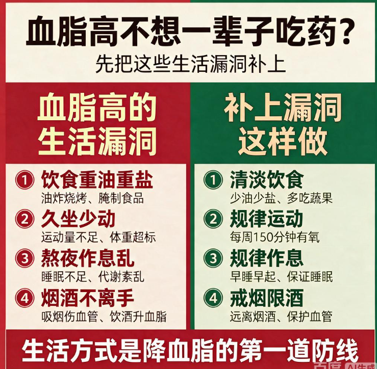 血脂高不想一辈子吃药？先把这些生活漏洞补上