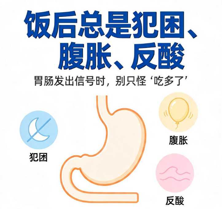 饭后总是犯困、腹胀、反酸：胃肠发出信号时，别只怪“吃多了”