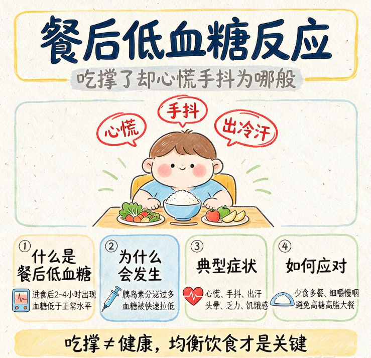 餐后低血糖反应：吃撑了却心慌手抖为哪般