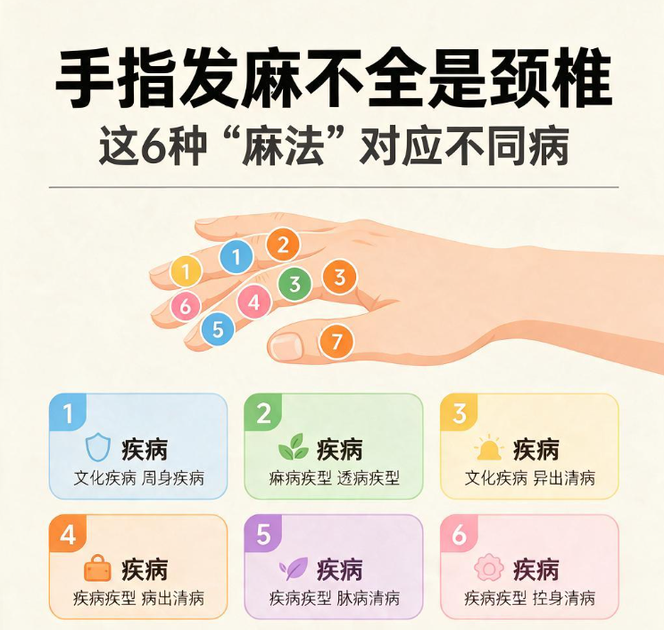 手指发麻不全是颈椎：这6种“麻法”对应不同病