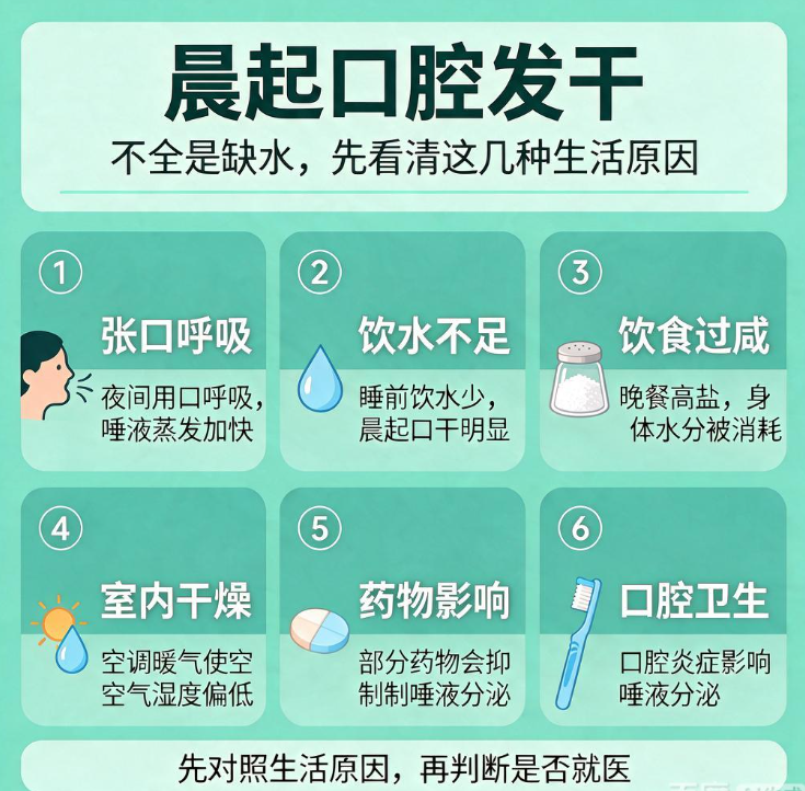 晨起口腔发干：不全是缺水，先看清这几种生活原因