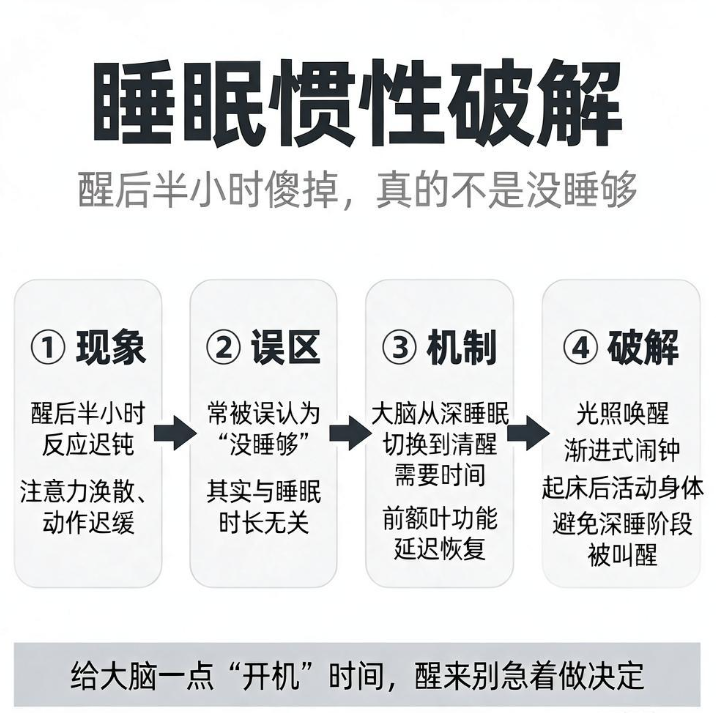 睡眠惯性破解：醒后半小时傻掉，真的不是没睡够
