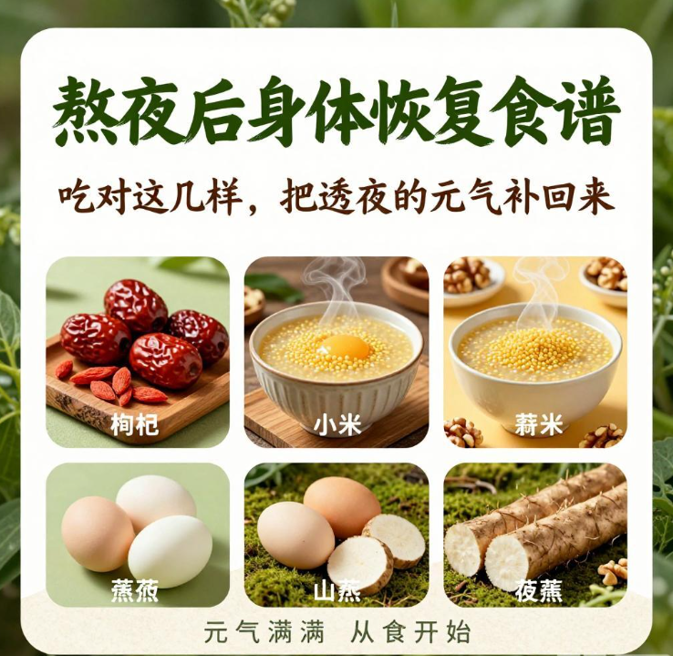 熬夜后身体恢复食谱：吃对这几样，把透支的元气补回来